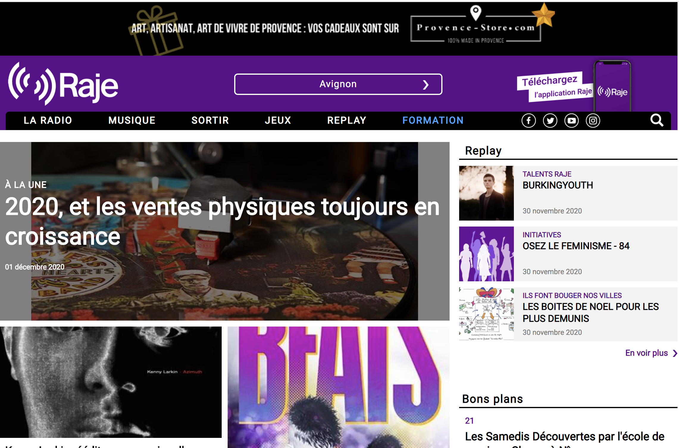 partenariat entre www.provence-store.com et la radio Raje